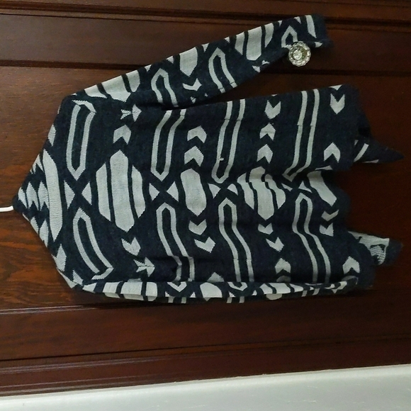 64 Sixty Five Mohair Blend Long Sleeve Open Front Boho Aztec Cardigan Size Med - Picture 6 of 10